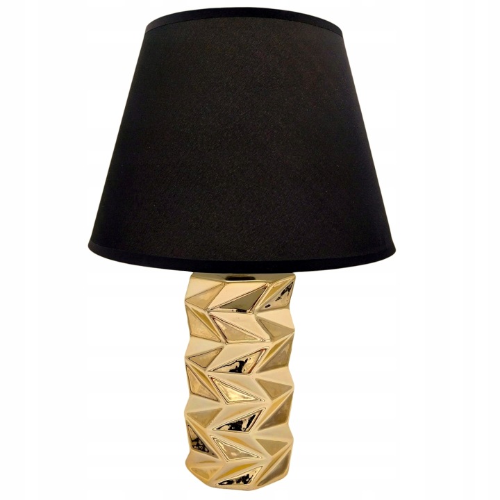 Noční Stolní Lampa Geometrická Zlatá Černá Glamour Moderní 40 cm