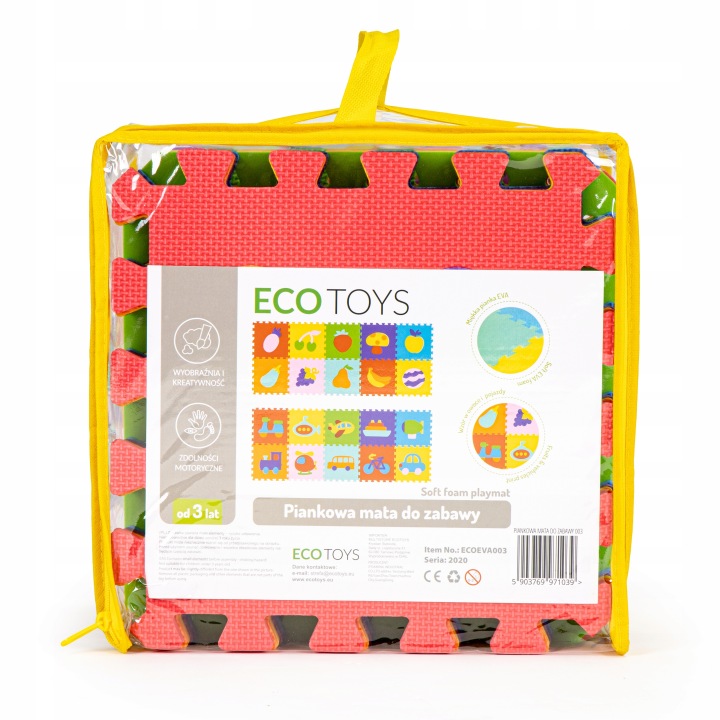 Килимок поролоновий розвивальний EVA пазли 20 елементів 148x119 см ECOTOYS — фото 3