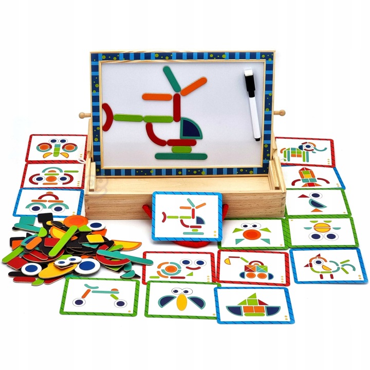 TABLICA MAGNETYCZNA KREDOWA 2W1 UKŁADANKA PUZZLE KSZTAŁTY TOOKY TOY Marka Tooky Toy