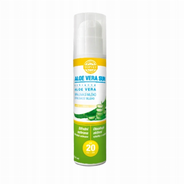 Молочко на засмаги s aloe vera SPF 20 200 мл - Зелений ідея