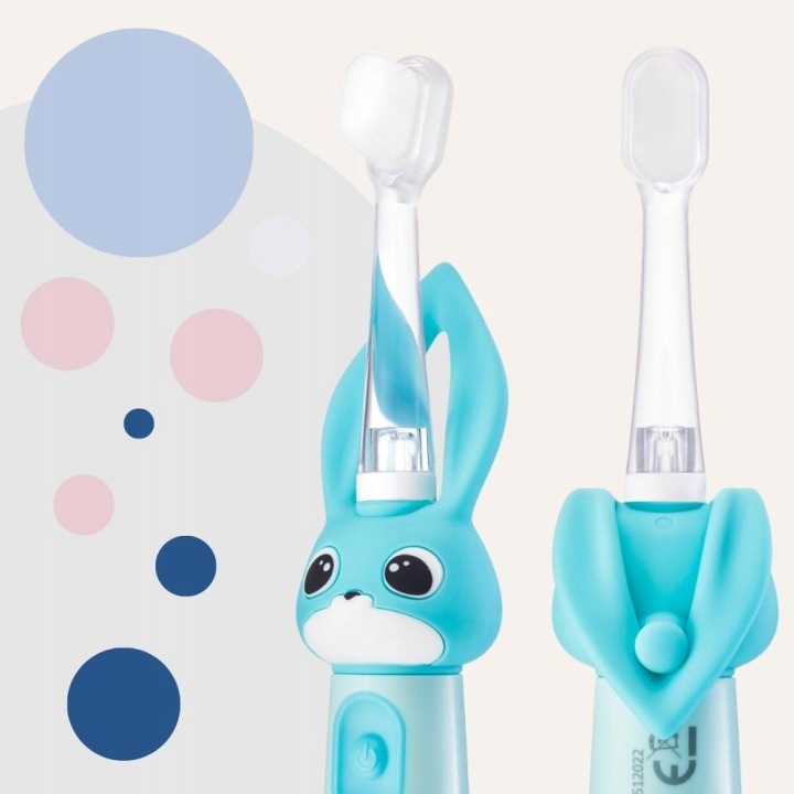 Звукова зубна щітка електрична для зубів дітей 0-3 роки +світло LED BUNNY — фото 8