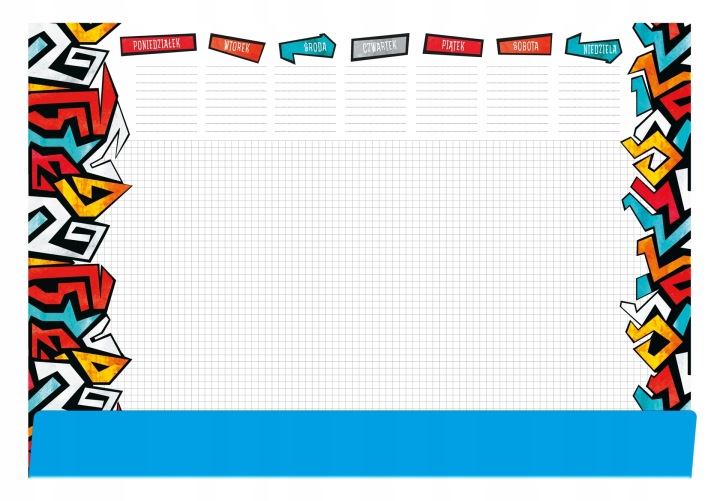 Підкладка на Письмовий стіл B3 Графіті Днів Тижня План Органайзер 40 аркушів 35x50 — фото 2