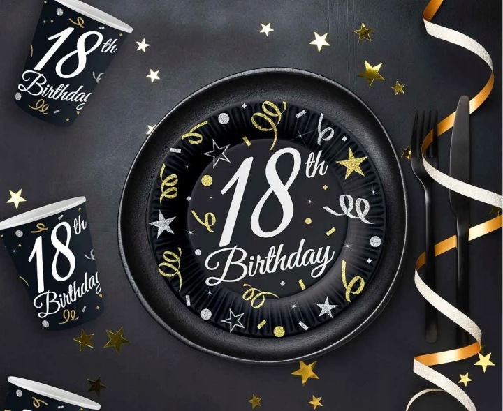 Тарілочки Паперові 40th Birthday 40 День народження Сорокаріччя Вечірка 18 см 6 шт. — фото 2