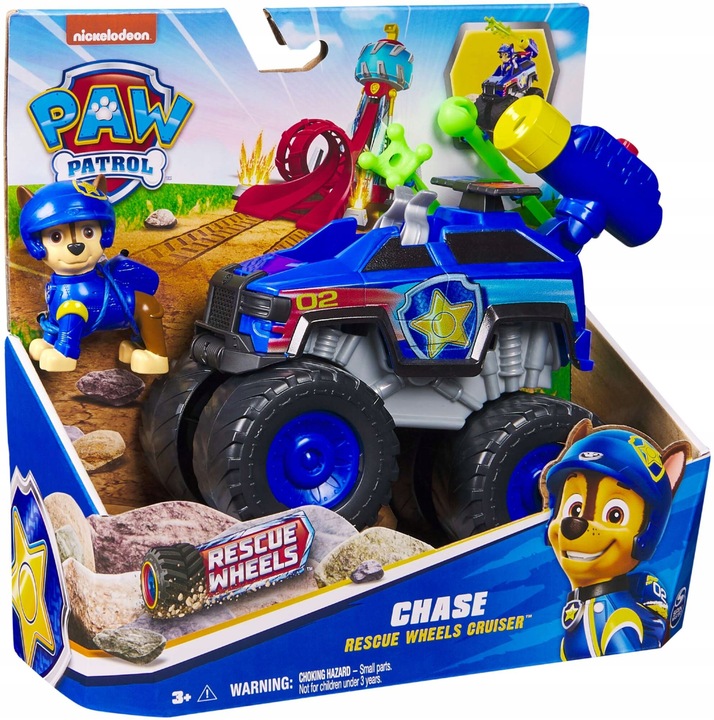 PSI PATROL RESCUE WHEELS POJAZD PIESEK CHASE + FIGURKA RADIOWÓZ POLICYJNY Marka Spin Master