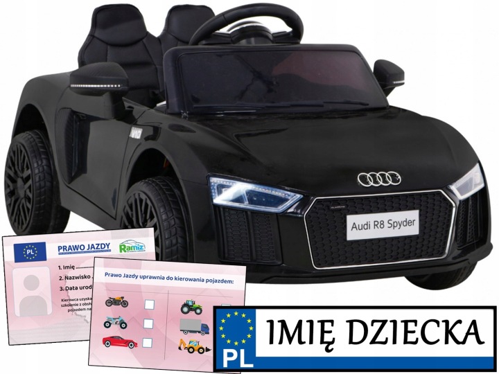 Audi R8 на акумуляторі для дітей Чорний