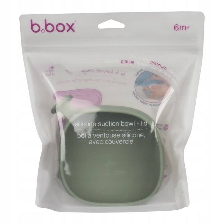 B.BOX мисочка з кришкою силіконова з присоскою 6 м + шавлієва — фото 5