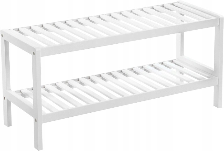 Botník bambusová bílá 70 cm dvě úrovně