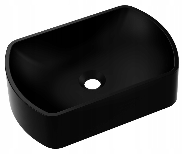 Umyvadlo Na Desku Uli Deep Black 45x30 Dřez Oválný Moderno