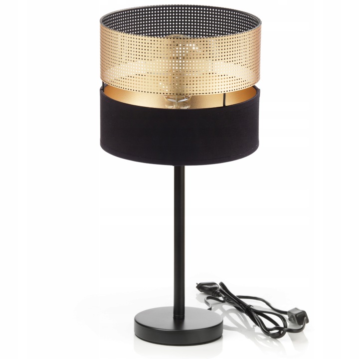 Noční Lampa Stolní Stínidlo S Dírkami Zlatá E27 Led Ažurová