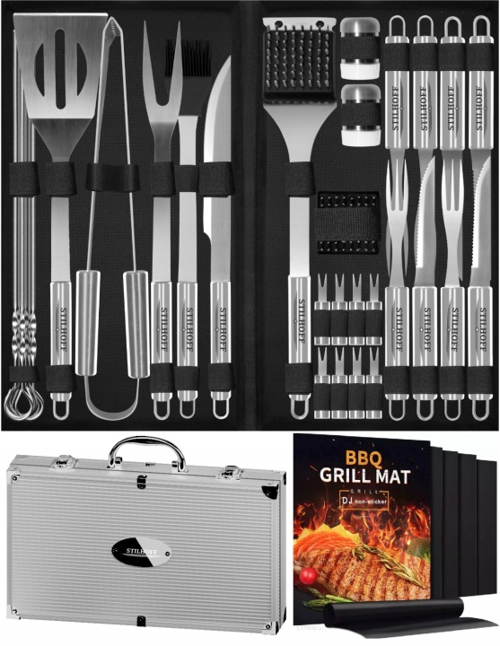 Sada příborů pro Grilování Bbq Stilhoff příslušenství 39ks 33+kufr+5xpodložka