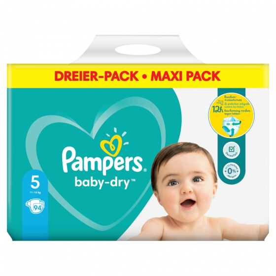 Підгузки Pampers Baby-Dry Розмір 5 94 шт.