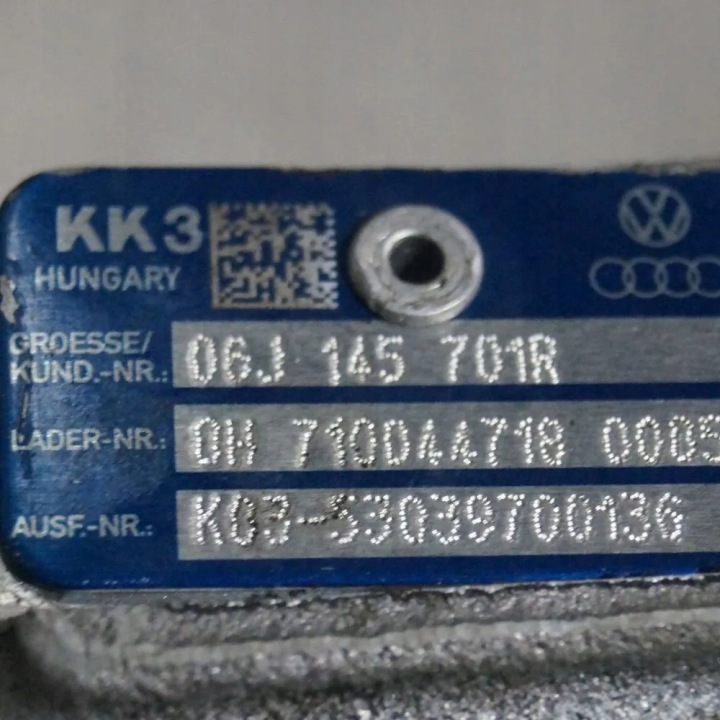 AUDI A3 8V1, 8VK Turbocharger 2012 06J145701R 6