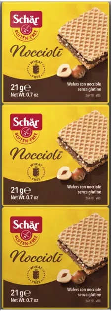 SCHAR Вафельки NOCCIOLI SNACK горіхові 3x21 г — фото 3