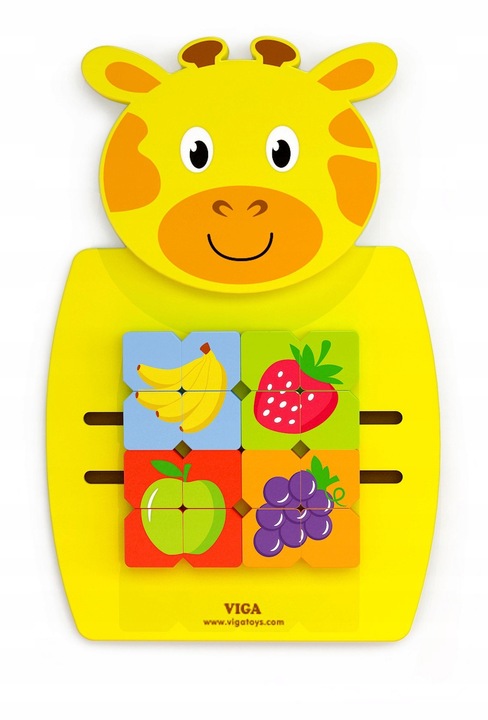 TABLICA MANIPULACYJNA SENSORYCZNA MONTESSORI DREWNIANA ŚCIENNA VIGA ŻYRAFA Marka Viga