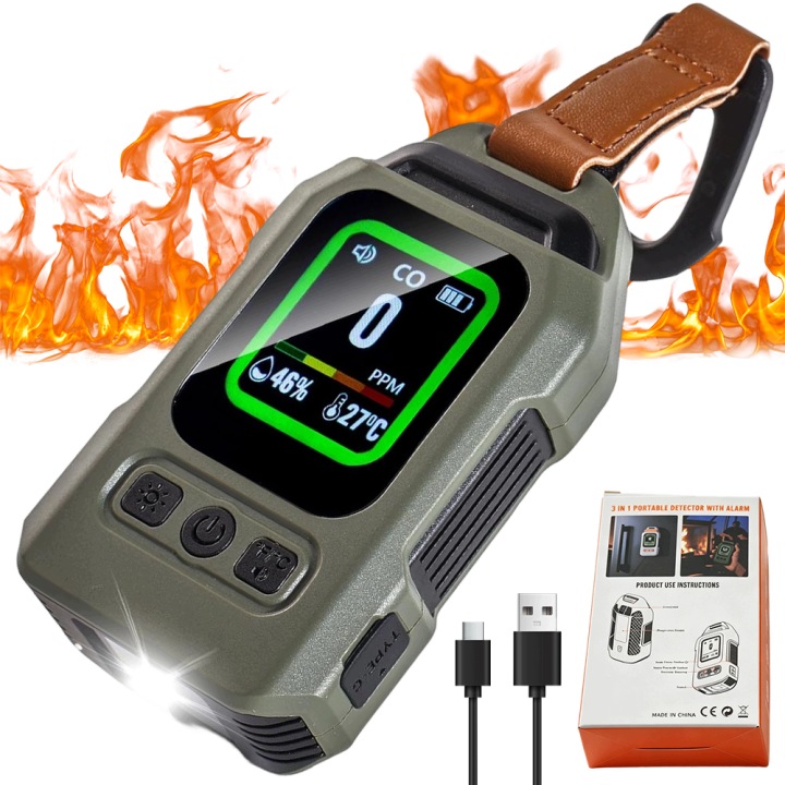 Přenosný senzor Co s svítilnou 2000 mAh pro karavan a stan jako Dárek