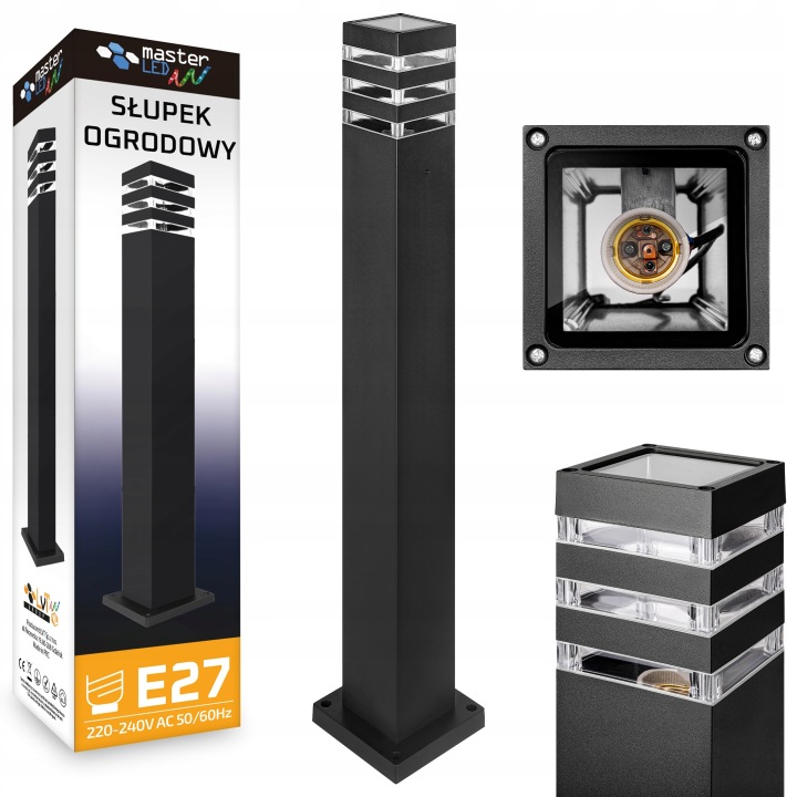 Stojací zahradní lampa se sloupkem 80 cm, venkovní, E27, Led