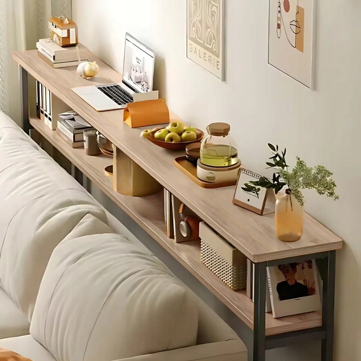 Konzolový Stolek Toaletní Stolek S Poličkou Za Pohovku Loft 100 x 20 x 100,2 CM Dub Sonoma