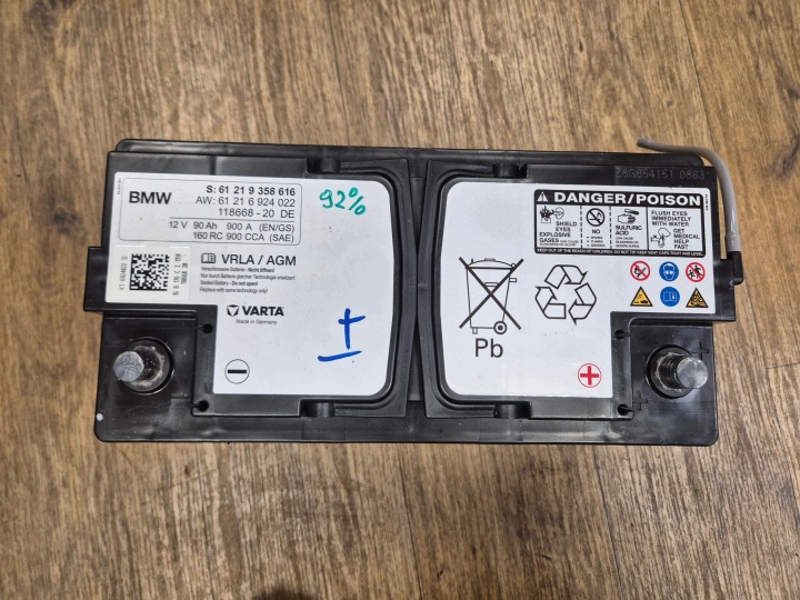 BMW batterie BATERIA AGM 12V 90Ah 900A 2016 année STAN 92% 9358616