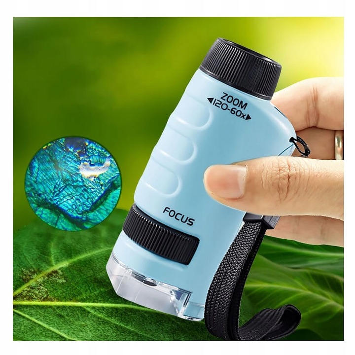 EDUCATIONAL POCKET MICROSCOPE FOR CHILDREN LABORATORY 120x 60x PORTABLE Certificates and opinions CE EN 71