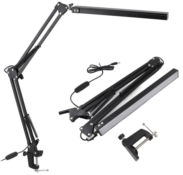 Tlačítko Led stolní lampa, dvouhlavá, kancelářská lampa, stmívatelná, 10 W