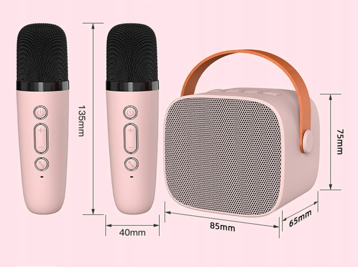 Набір для караоке мікрофон + колонка бездротова караоке рожевий BLUETOOTH — фото 12