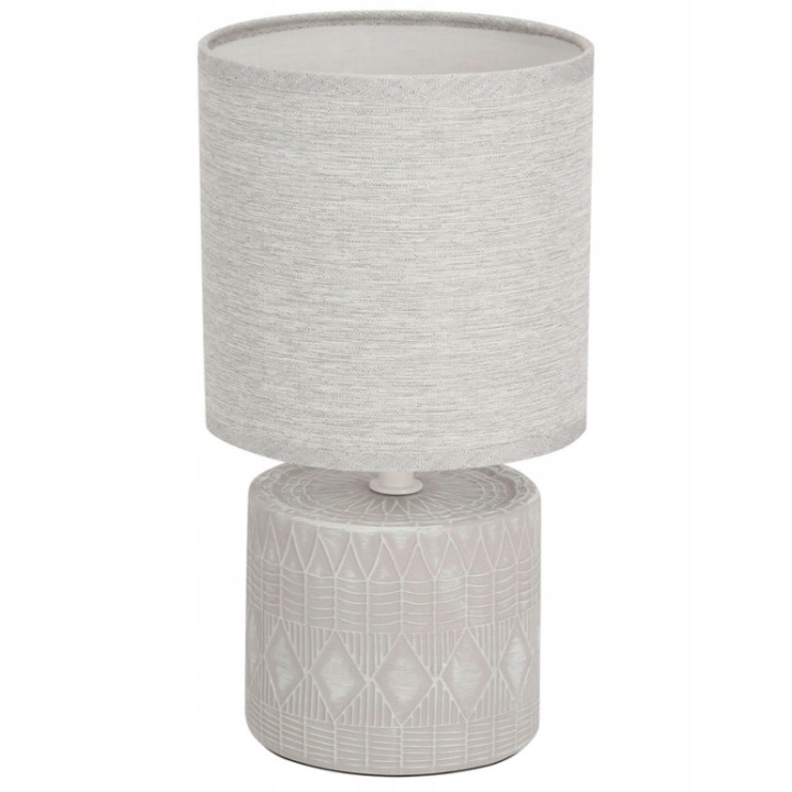 Stolní lampa na skříňku do ložnice, do zásuvky, šedá Dina