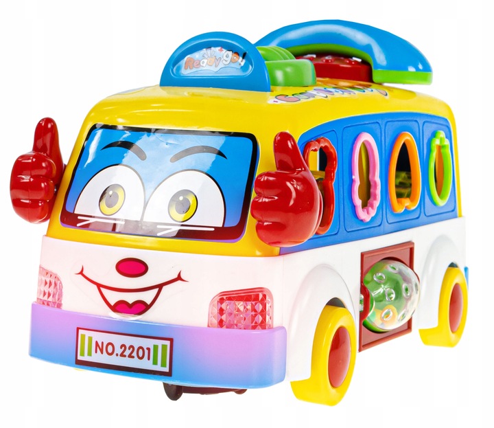 SORTER BLOCKS MUSIC BUS FOR CHILDREN RATTLES PHONE LED Product width 24 cm