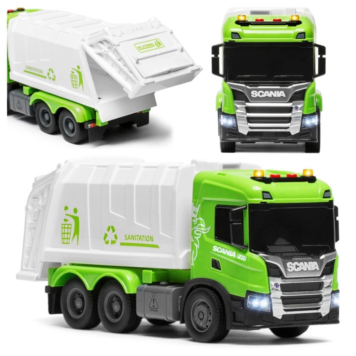 SCANIA P 410 вантажівка Сміттєвоз привід інерційний світло і звук
