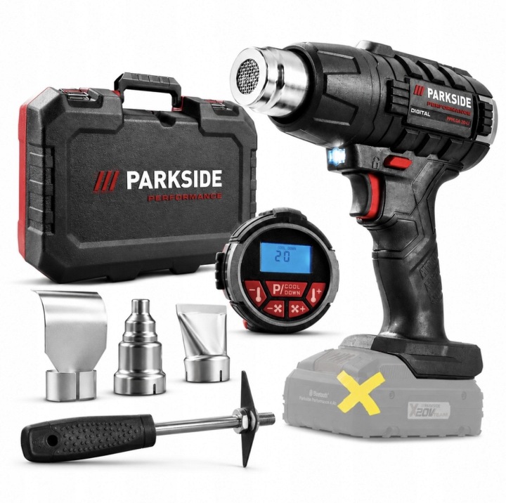 Horkovzdušná Pistole opalovačka Parkside Performance 20V 50-600°C s chlazením