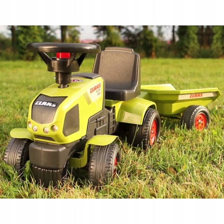 FALK Трактор Baby Claas Axos 310 Зелений з Причепом від 1 року — фото 4