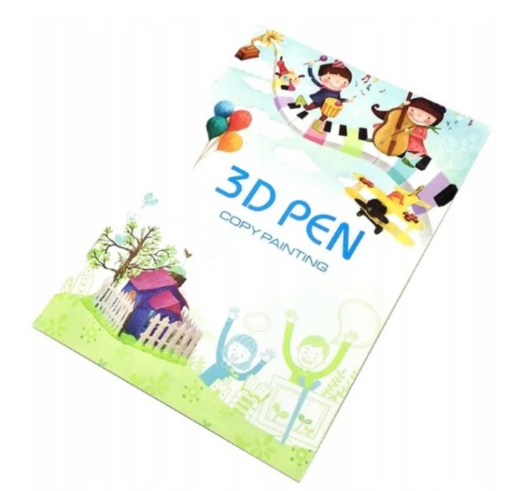 Ручка 3D Для Дітей Принтер Ручка Синій + Філамент 210 м + Трафарети — фото 8