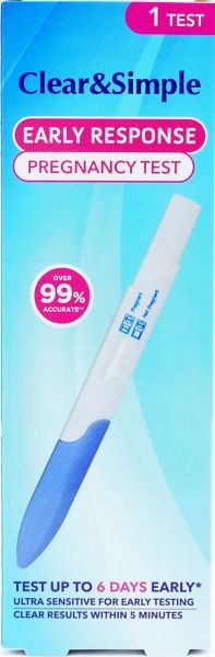 Clear Simple Тест Для вагітних Пластинчастий 99% 1 шт. 8393