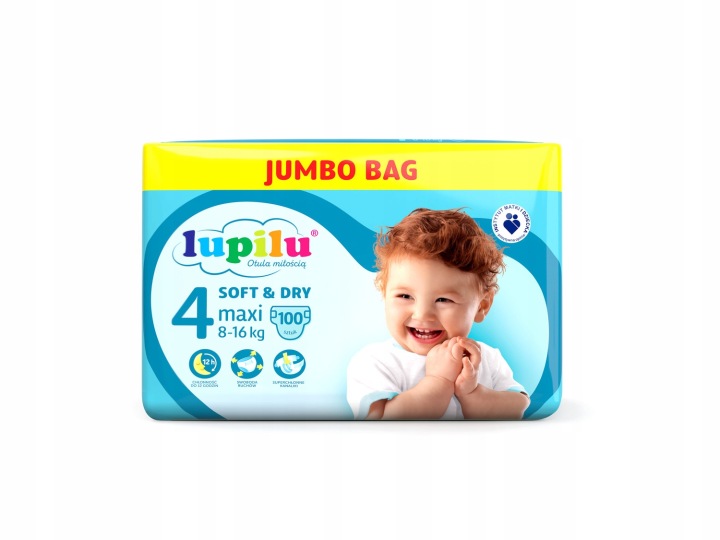 Підгузки Підгузки Lupilu Soft&Dry 4 / 8-16 кг / 100 шт. — фото 4