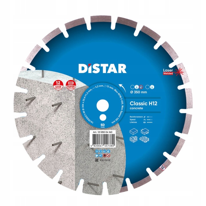 Diamantový kotouč Distar Classic H12 350 mm, železobeton