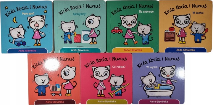 Zdjęcie egzemplarza: TWARDE / Kicia Kocia i Nunuś / zestaw 7 książek dla dzieci