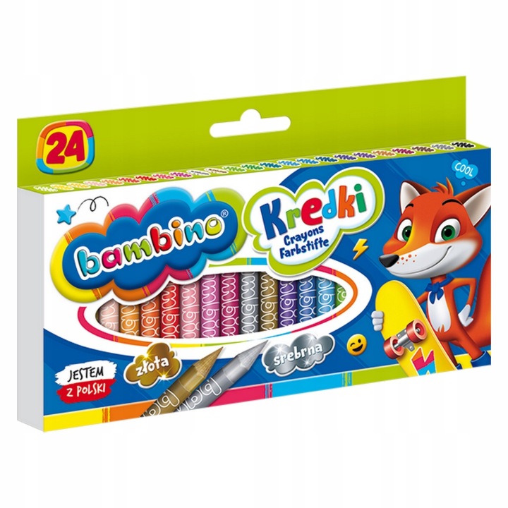 Bambino олівці 24 кол. з глини каолінової в обгортці, +точилка у подарунок — фото 4