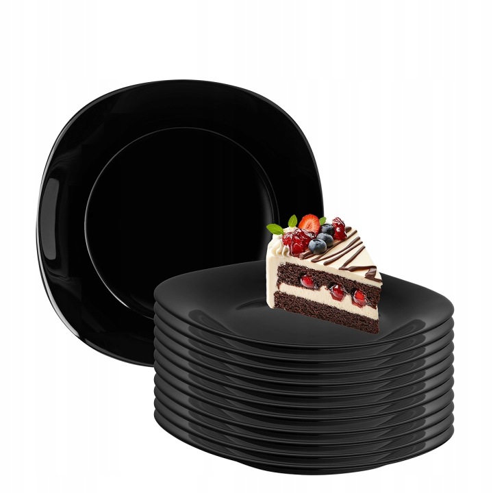 Sada talířů pro 12 osob dezertní talířky Altom Black Harmony 22 cm