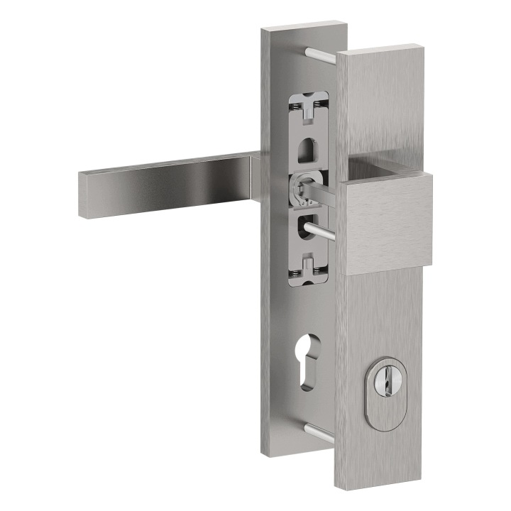 klika úchytka Medos Dublin 72 RC3 F6 inox s krytem proti provrtání