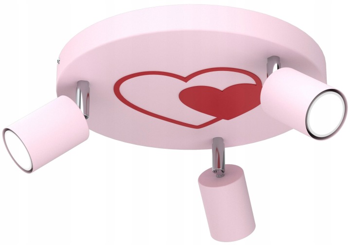 Lampa Sufitowa FUN Różowy 3xGU10 Serce Do Pokoju Dziecka