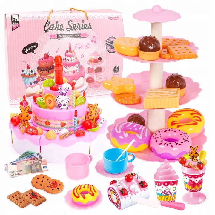 PLAYING BIRTHDAY CUTTING CAKE FOR KIDS PATERA CANDLE + ACCESSORIES