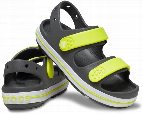 Crocs Crocband Cruiser сандалі дитячі, сірі/жовті, EU 32/33, US J1 — фото 2