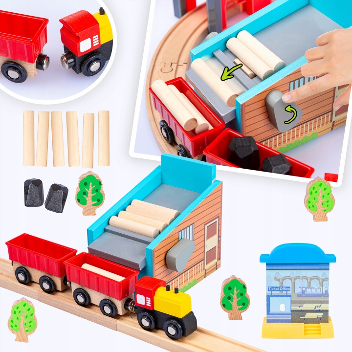 KINDERPLAY KOLEJKA DREWNIANA TOR POCIĄG WAGONY Kod producenta GS6151