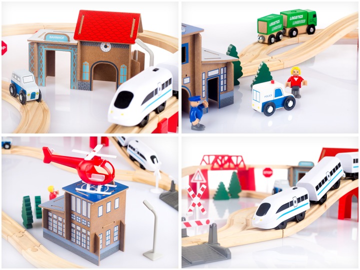 KINDERPLAY залізниця дерев'яна трек вагони потяг на батарейки — фото 9