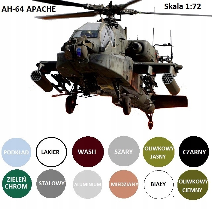 Модель гелікоптера Apache AH-64A + фарби, підкладка, лак wash....