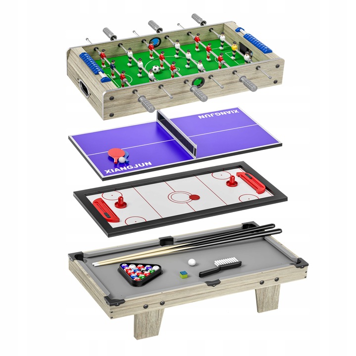 4IN1 BILLIARDS HOCKEY PING PONG TABLE FOOTBALL FOR KIDS WOOD SET Manufacturer code 5652