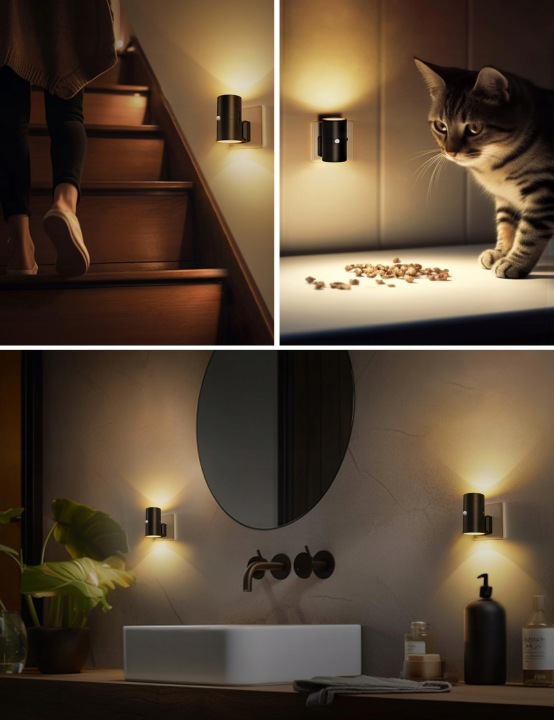 JandCase LED Plug-in Motion Датчик лампа нічна,0-100 лм,3000K м'яка — фото 2
