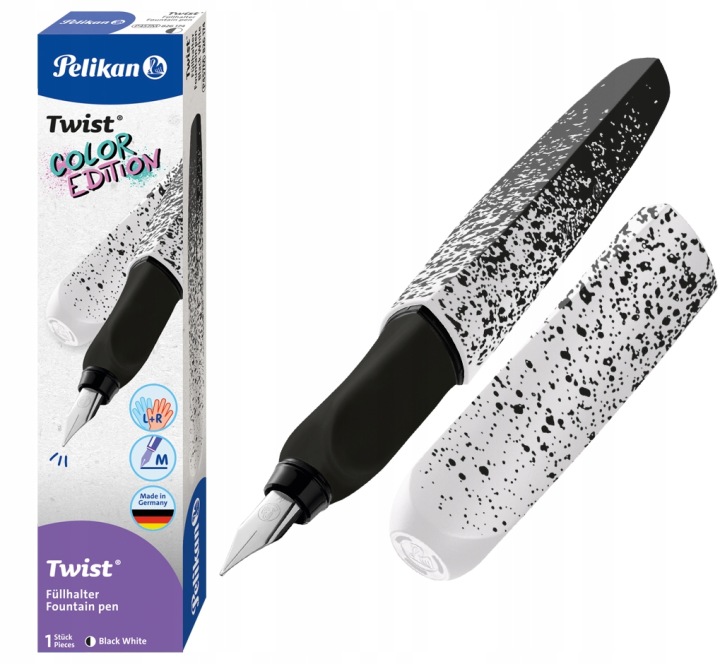 Перова ручка на патрони PELIKAN Twist Колір Edition біло-чорні