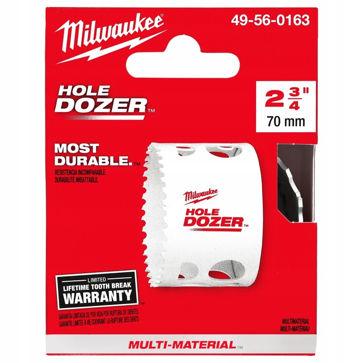 Korunkový Vrták na dřevo kovová 70 mm Milwaukee bimetalová Hole Dozer