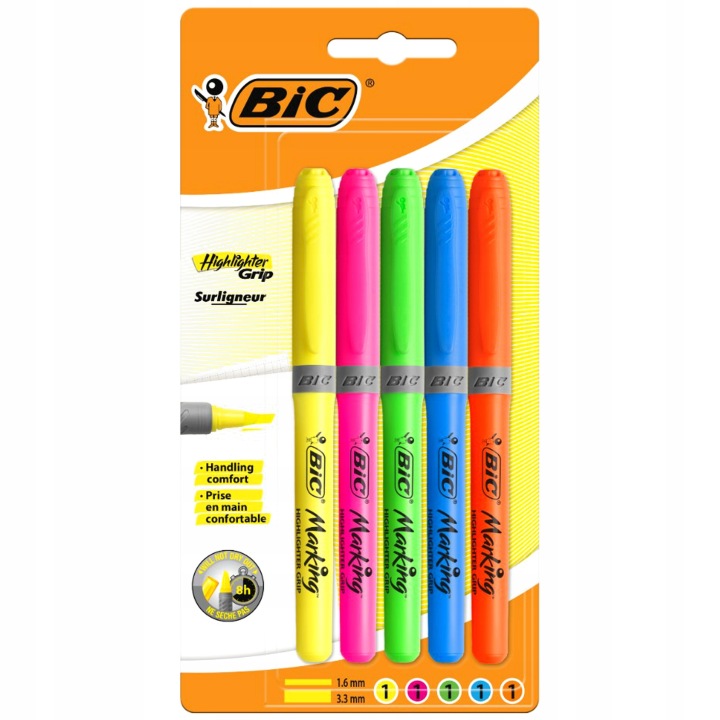 Фломастери BIC різнокольорові неонові 5 шт.