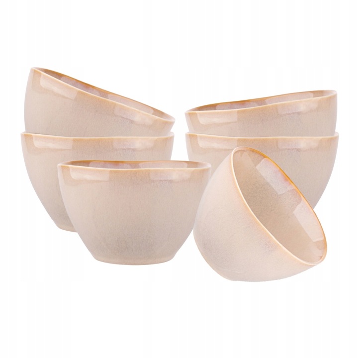 Porcelánové misky na salát misky Altom Design Reactive Sand 500 ml 6 Ks
